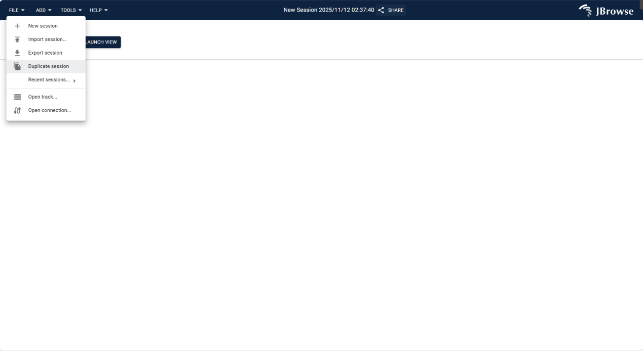Screenshot of FILE Menu in IGV-Browse