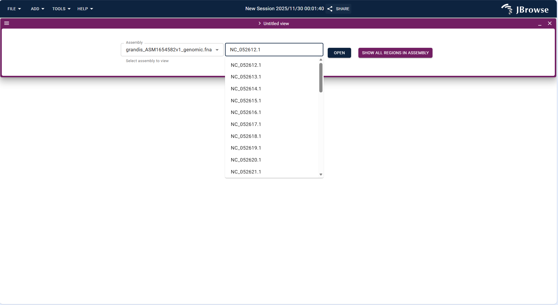 Screenshot of accessing Assembly Manager via TOOLS Menu