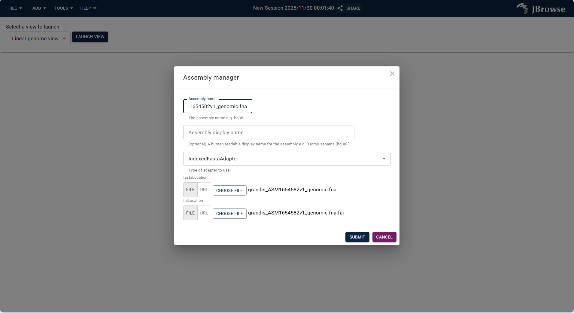 Screenshot of accessing Assembly Manager via TOOLS Menu