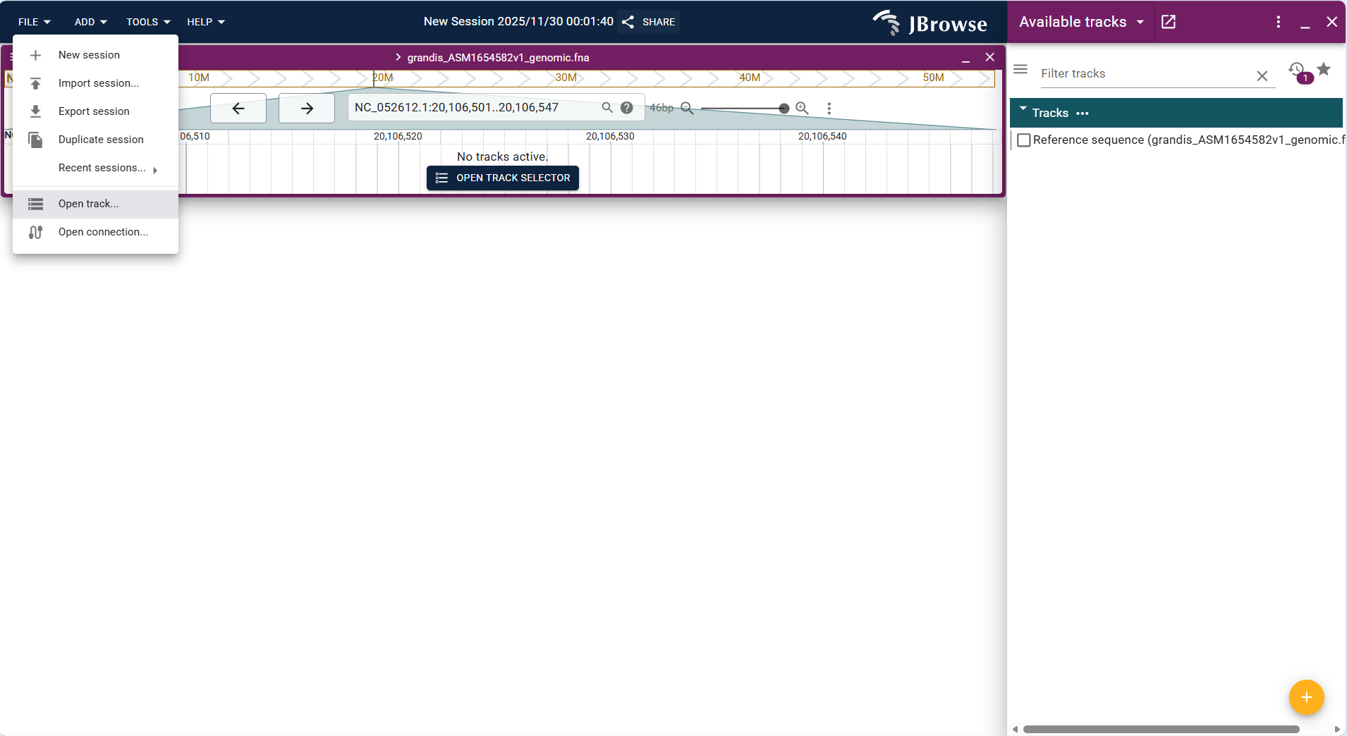 Screenshot of Linear Genome View with multiple overlaid tracks