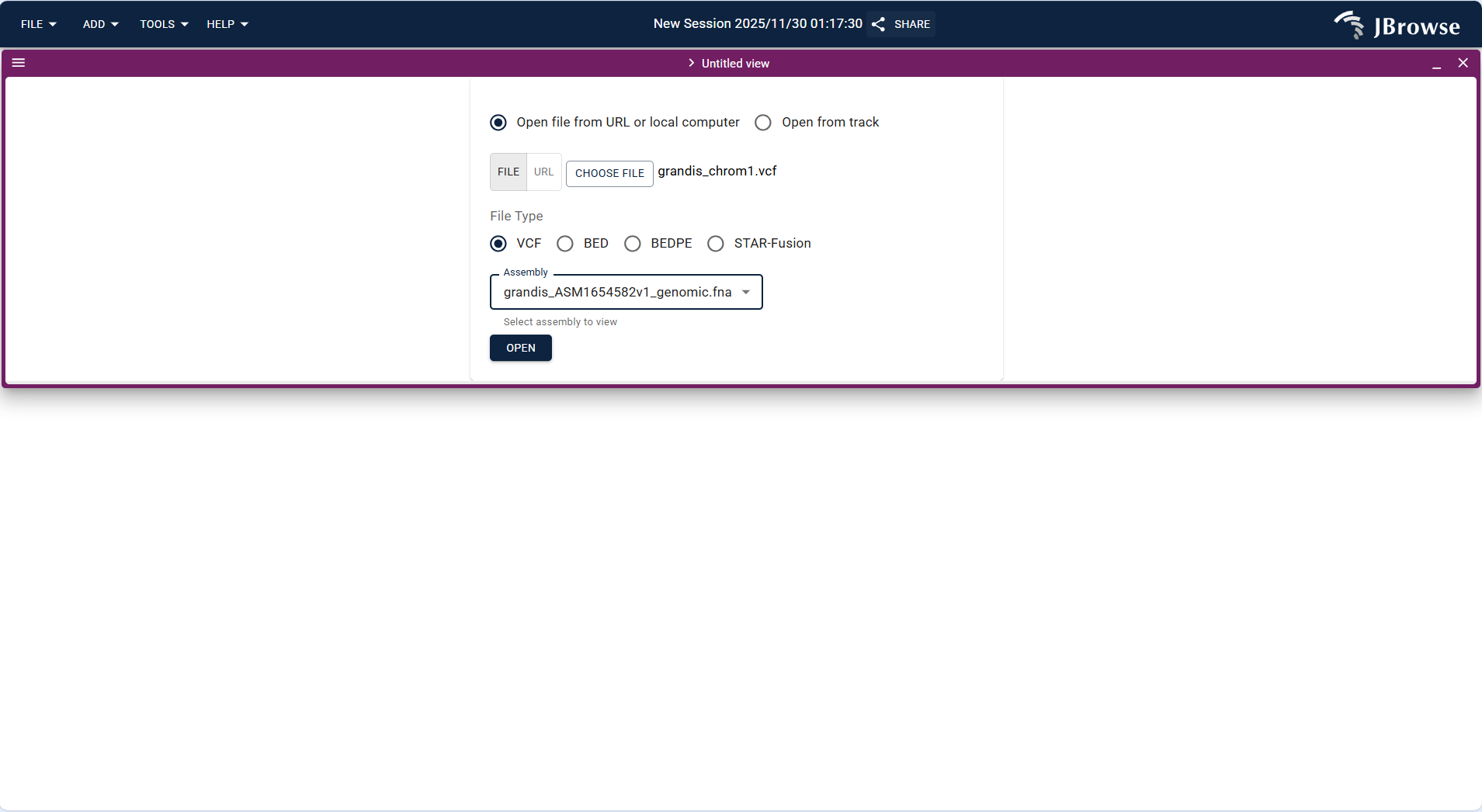 Screenshot of SV Inspector displaying structural variation breakpoint details